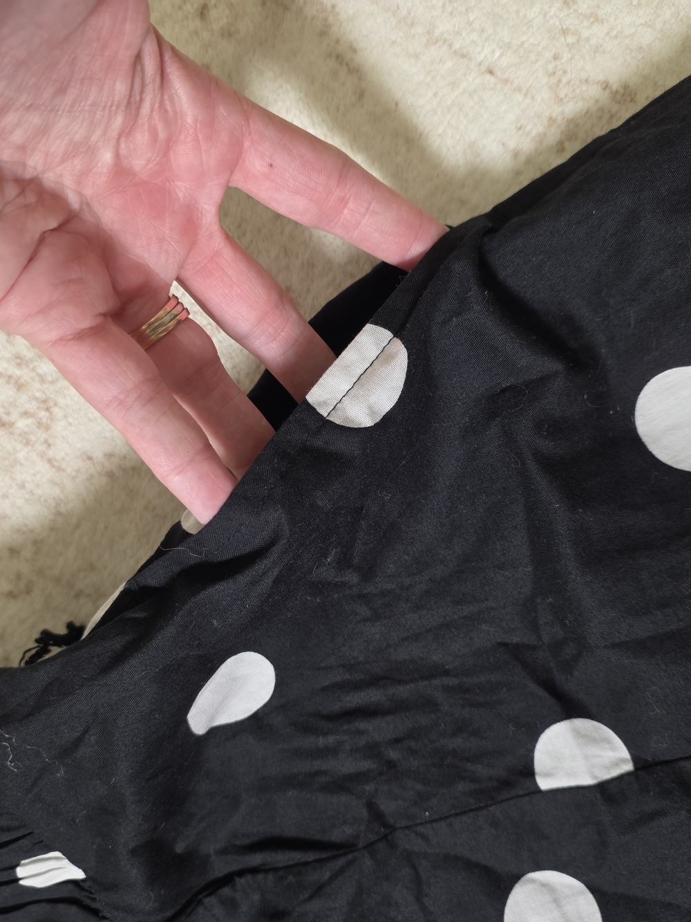 NWT A New Day Black & White Polka Dot Button-Down Midi Dress Small - Picture 3 of 3